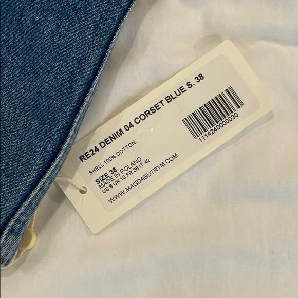 Magda Butry corset denim tank top NWT Sz US 6 - Picture 2 of 5